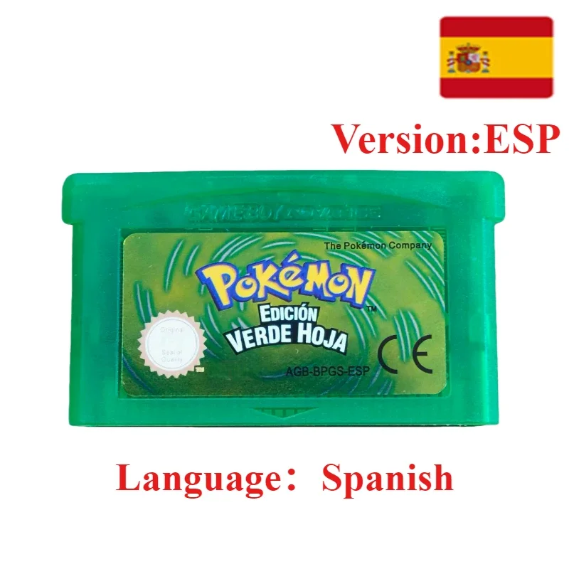 GBA-Spiel Pokemon-Serie 32-Bit-Videospielkassette Konsolenkarte Pokemon Emerald Ruby FireRed LeafGreen Sapphire Mehrsprachig