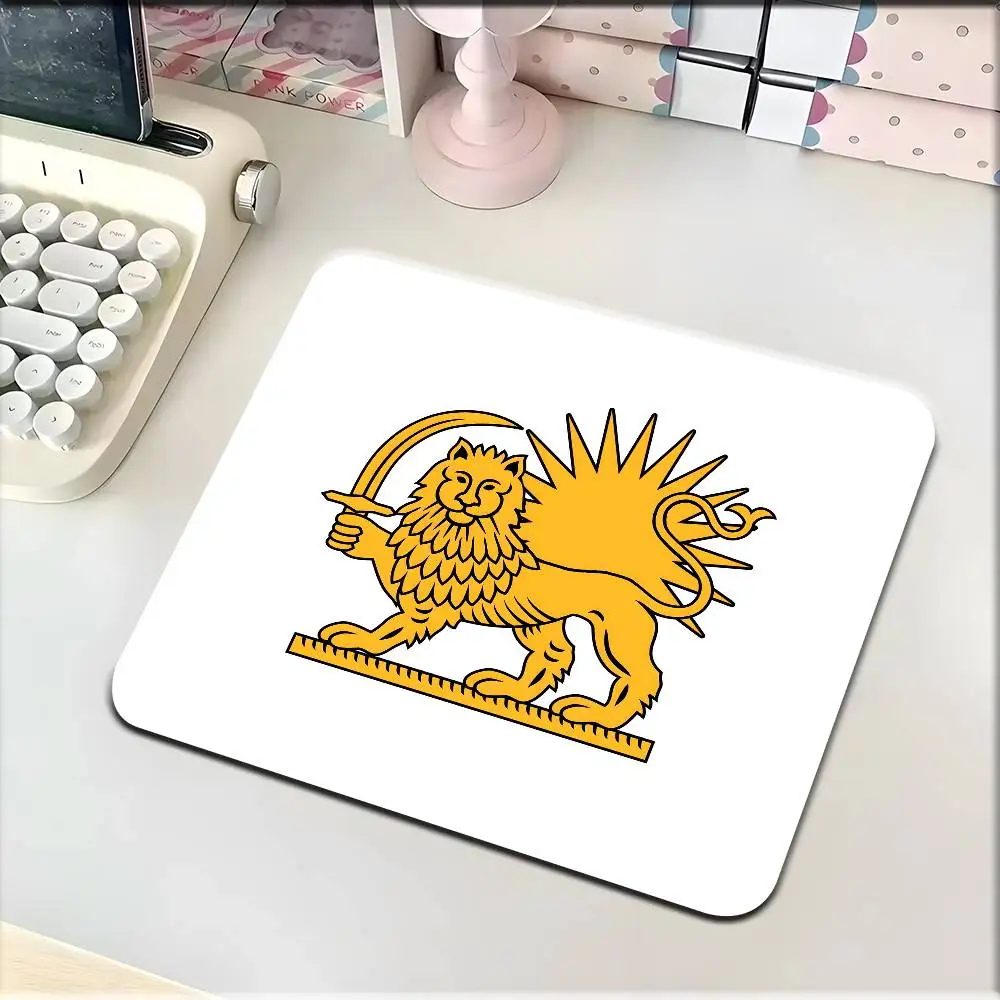 I-Iran National Emblem Mousepad Small LockEdge Mouse Pad For Gamers Computer Desk Pad Rectangular Anti-slip Rubber