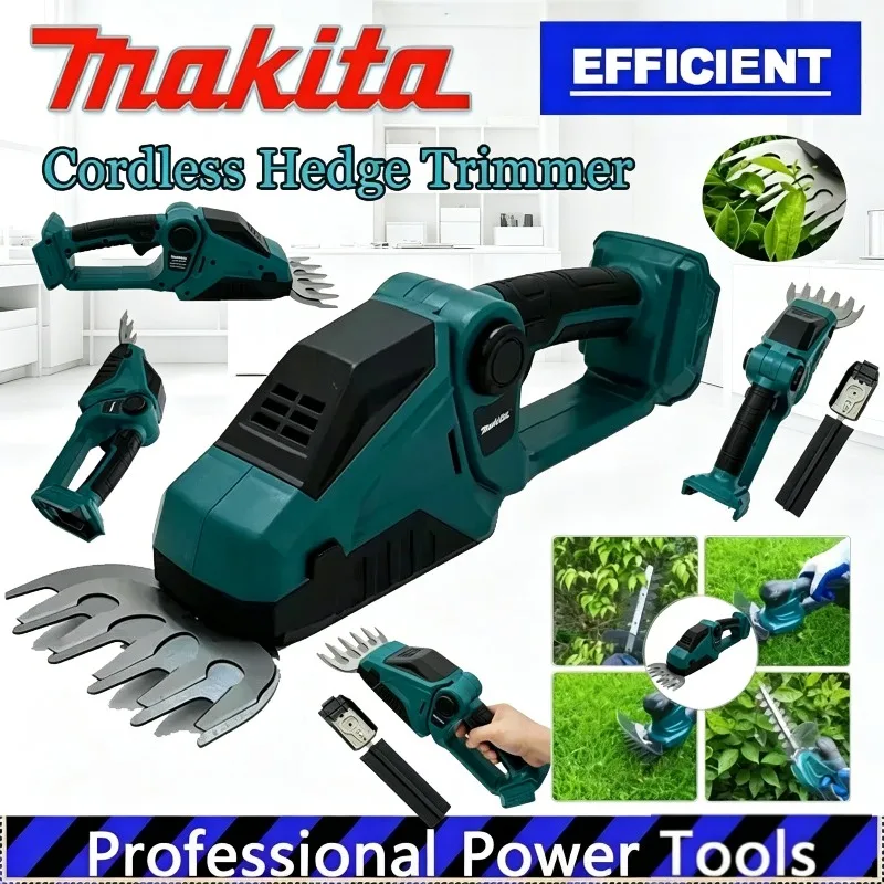 makita-2-in-1-mini-cordless-hedge-trimmer-handheld-electric-grass-shears-operated-shrubbery-trimmer-for-garden-power-tool