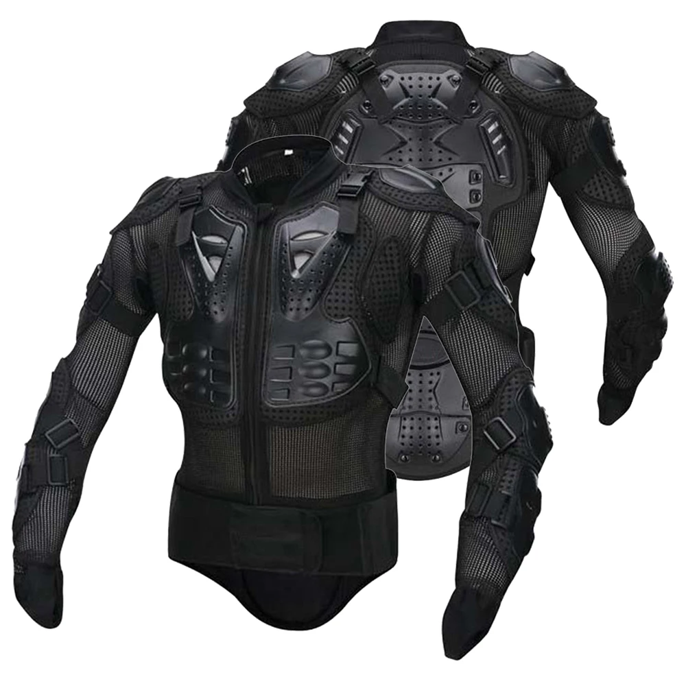 Summer Motorcycle Jackets Men\'s Full Body Armor Protection Jackets Motocross Racing Moto Protective Equipment Clothes Black