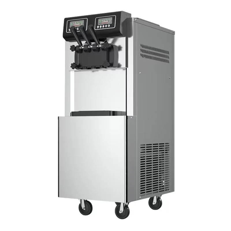 Soft Serve Ice Cream Machine 3 Flavors-Yogurt Milk Chocolate Ice Cream Powder-Economical Small Ice Cream Maker