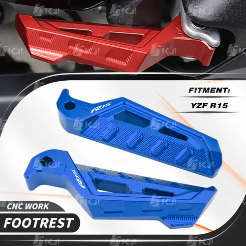 Para Yamaha YZF-R15 YZF R15 Reposapiés trasero de pasajero de motocicleta CNC, clavijas de pie traseras, piezas de accesorios de Pedal