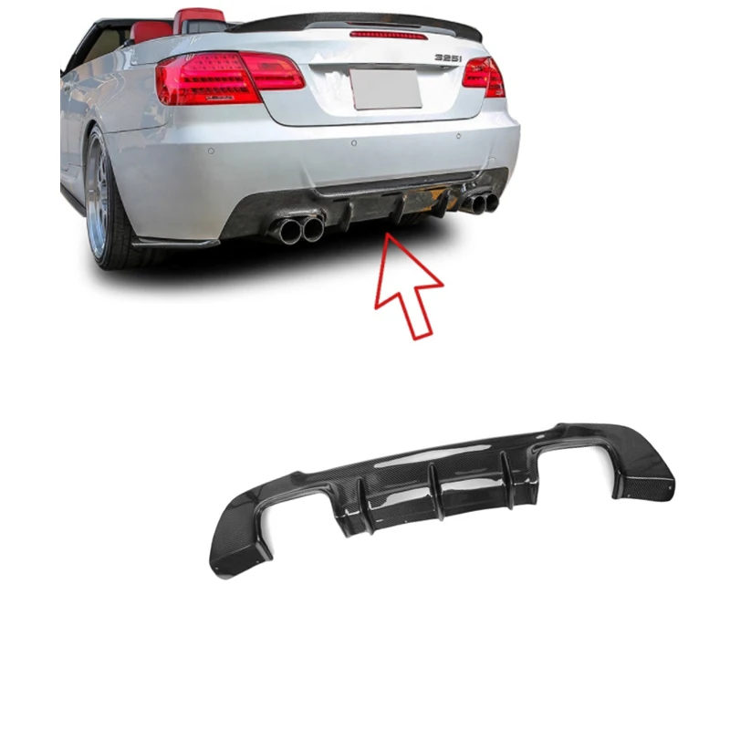 

MT Style Double Exhaust Exit Quad Tips for BMWS 3 Series 2-door 2010-2013 MTECH Surrounded E92 E93 Bumper Carbon Fiber Diffuser