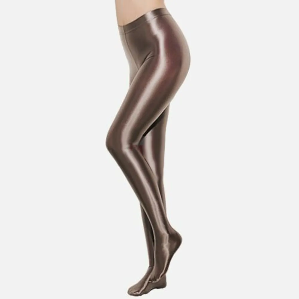 2021 Sexy Men Satin Glossy Opaque Shiny Pantyhose Damen Nylon Glitter Sexy Strümpfe Women Fitness Japanese High Waist Tights New