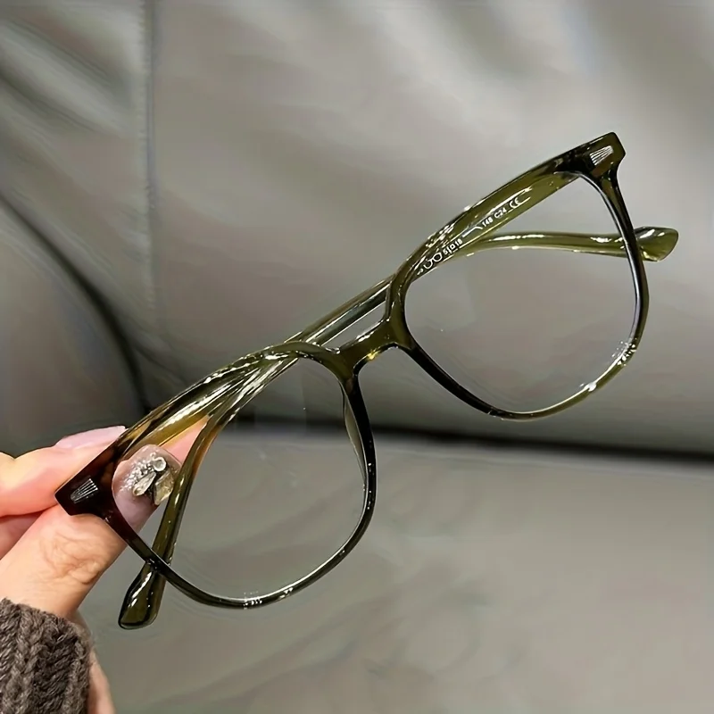 Dekorative Flache Brillengläser Natürliche Schönheit Elegantes Design Großrahmige Runde Brillengestelle Modische Dekoration