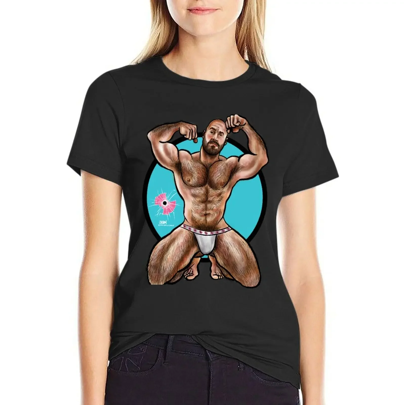 

Bullethole Wiggly Piggly: Jock T-Shirt summer tops summer clothes aesthetic clothes sweat workout shirts for Women
