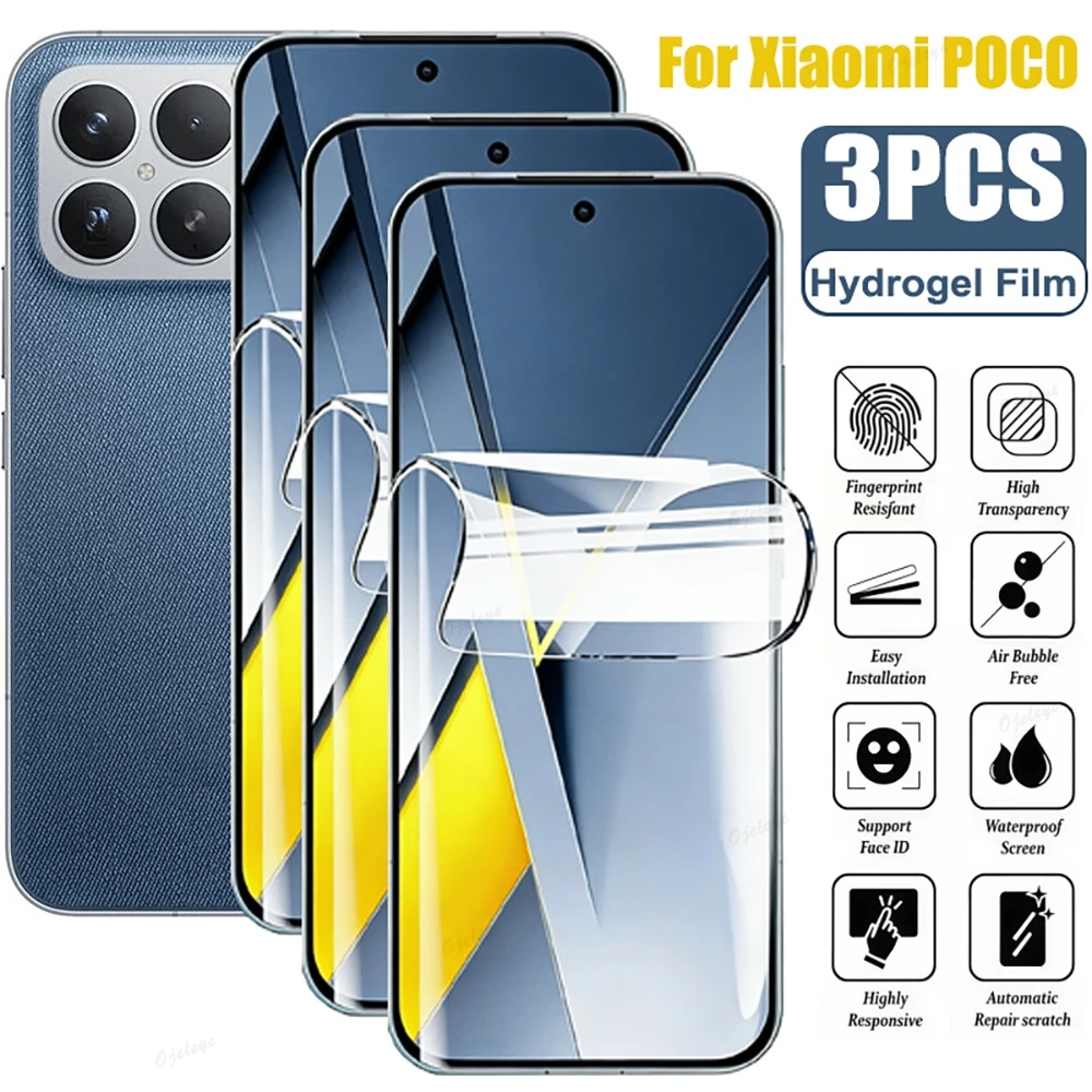 3PCS HD Clear Hydrogel Film für Xiaomi Poco F8 Ultra Displayschutzfolien Xiaomi Poco F8 Pro Little F8Pro F8Ultra Automatische Reparatur