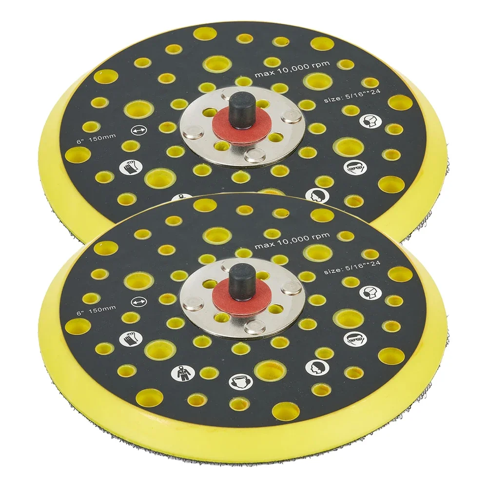2PCS 6 Inch 52 Holes Sander Polishing Pad with Dust Sanding Disc for For BACKing Pad Compatible with 5/16 24 Thread Power Tools