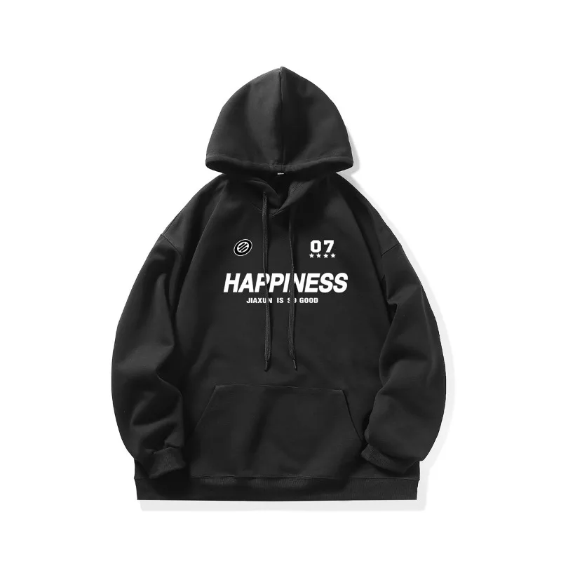 Oversized Men Hoodies Letter Print High Quality Hooded Sweatshirt Daily Basics Casual Walking Sweatshirt Spring Unisex Hoodie