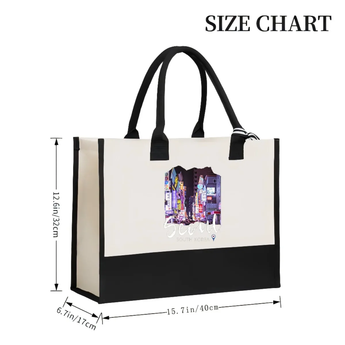 أريد أن اذهب إلى سيول معي 2026 وصول جديد موضة عملية واسعة قابلة لإعادة الاستخدام حمل حقيبة نمط طباعة 2 لهجة الثقيلة كبيرة Sh