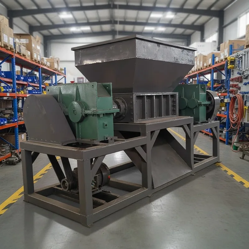 Customized Heavy Duty Industrial Dual Shaft Shredder For Recycling Car Shells And Waste Tyres Automotive Waste Processing