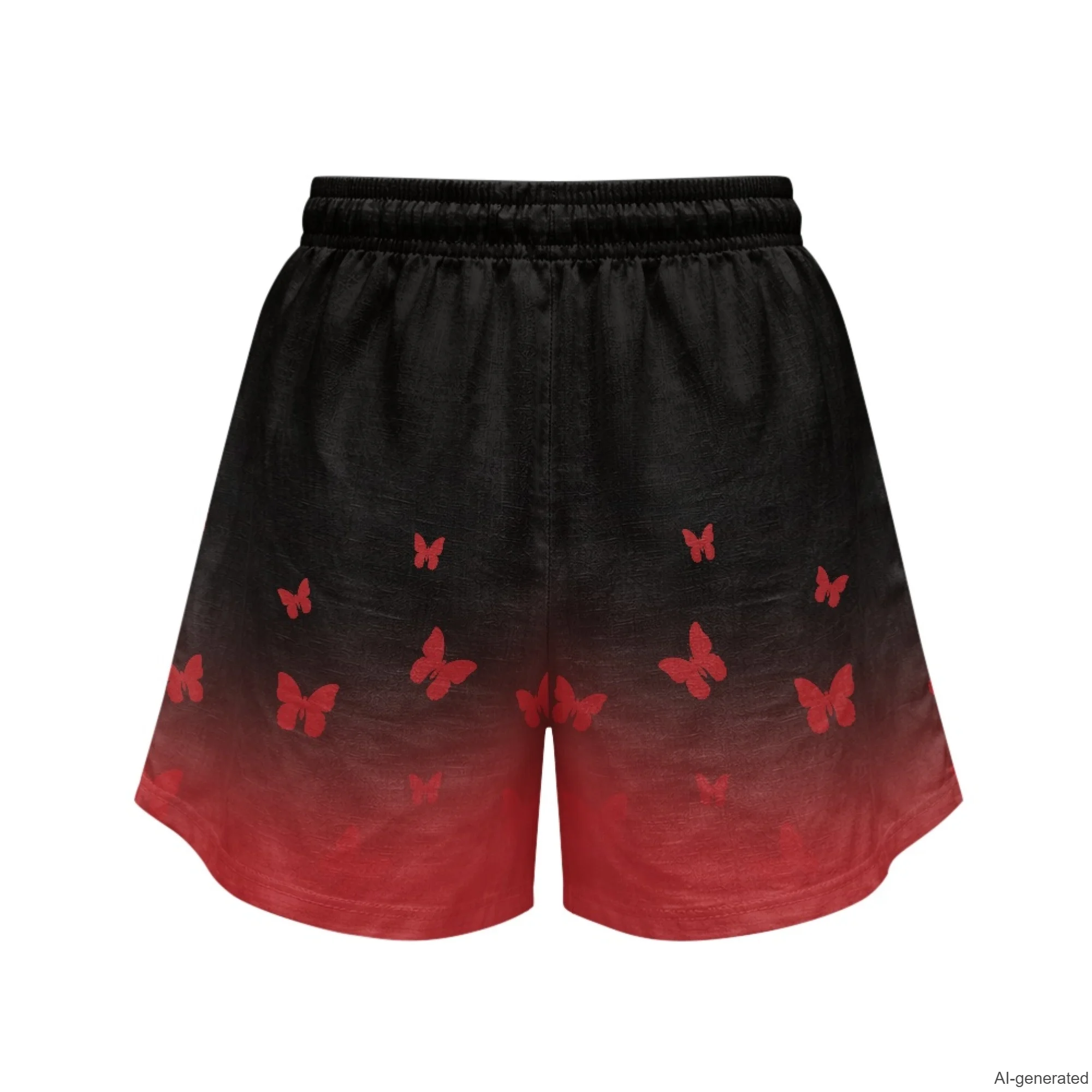 XIXIRIMIDO 2026 Summer Women's Casual Linen Shorts Gradient Butterfly Print Wide-legged Drawstring Home Versatile with Pockets