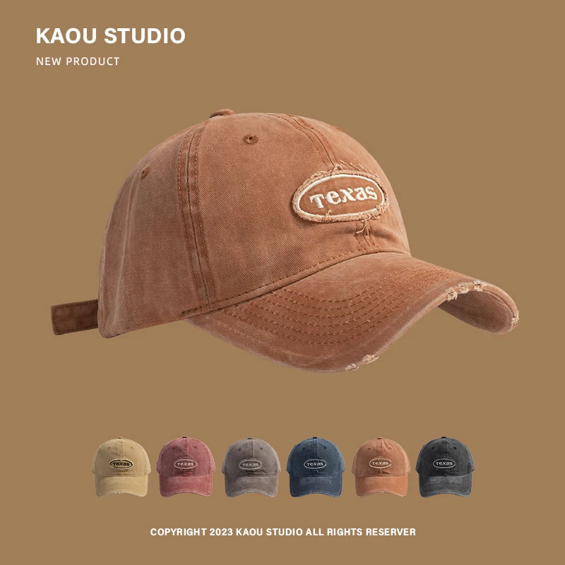 

Washed-out Vintage Peaked Cap Women's Trendy American-Style Face-Looking Small Spring and Autumn New Baseball Cap Men