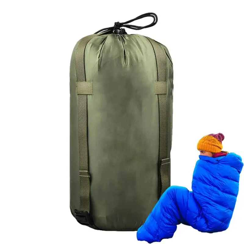 Waterproof Compression Stuff Sack Outdoor Camping Sleeping Bag Storage Bag 38*18cm Drawstring Design Nylon Compression Bag