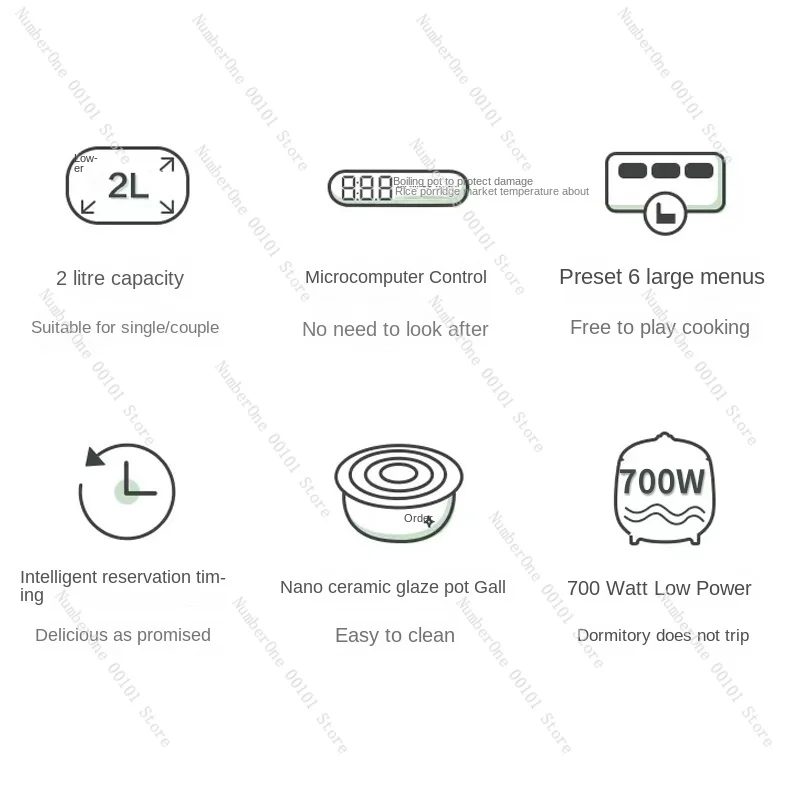 Electric Cooker Household 5L Mini Multi-Functional Rice Cooking 1-2-3 People 4-5 Small Smart Cooking