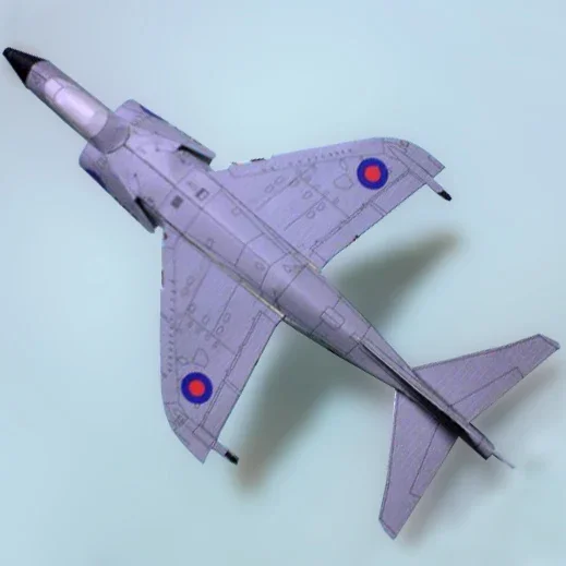 

British Sea Harrier Fighter Paper Model DIY Stereo Aircraft Non-embedded Toy 3D Origami
