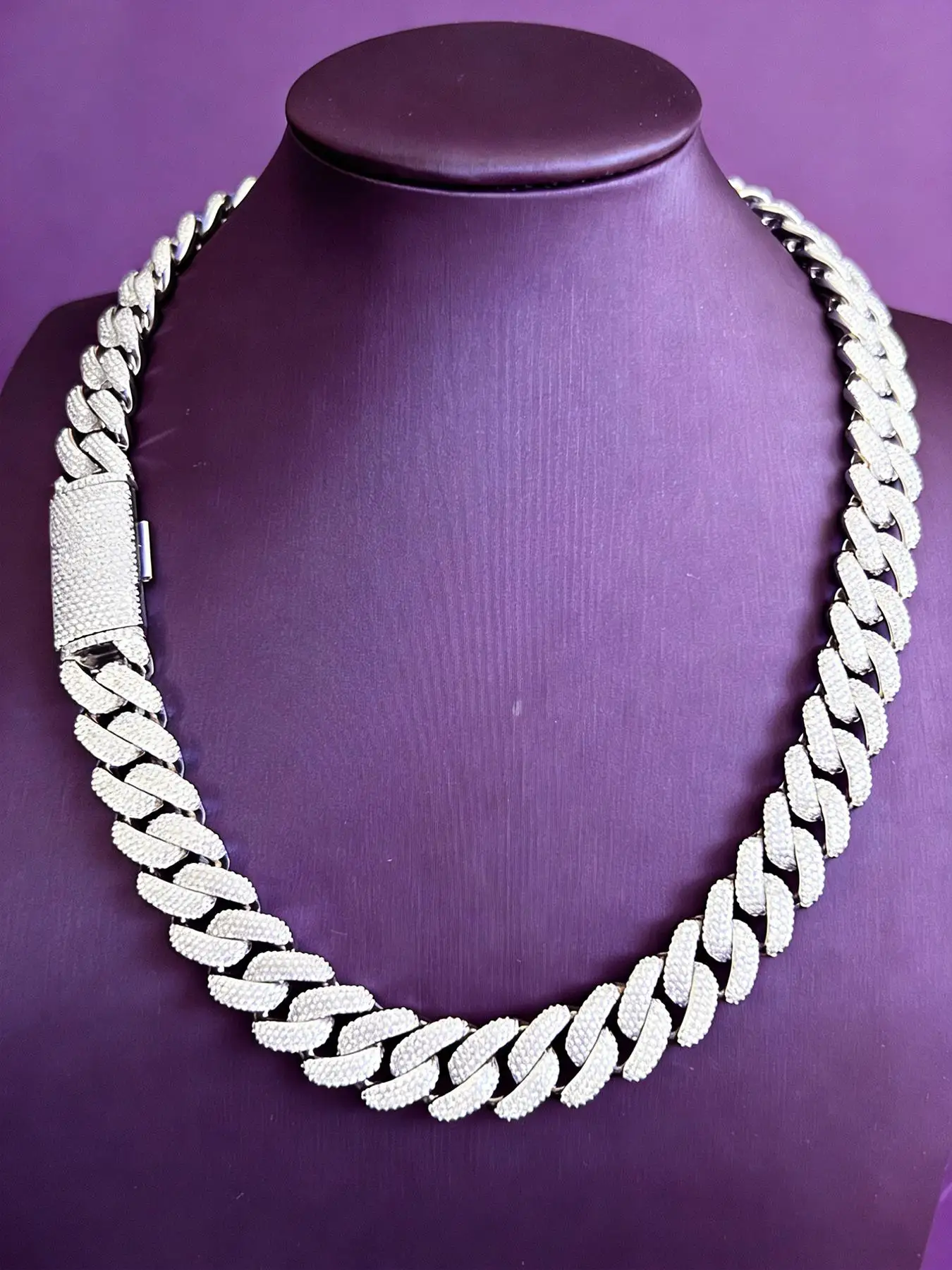 Handmade Bubble HipHop Full Diamond Shine Rap Cuban Chain,Unisex Gifts, Gift Box Packaging,Easter and Thanksgiving Gifts