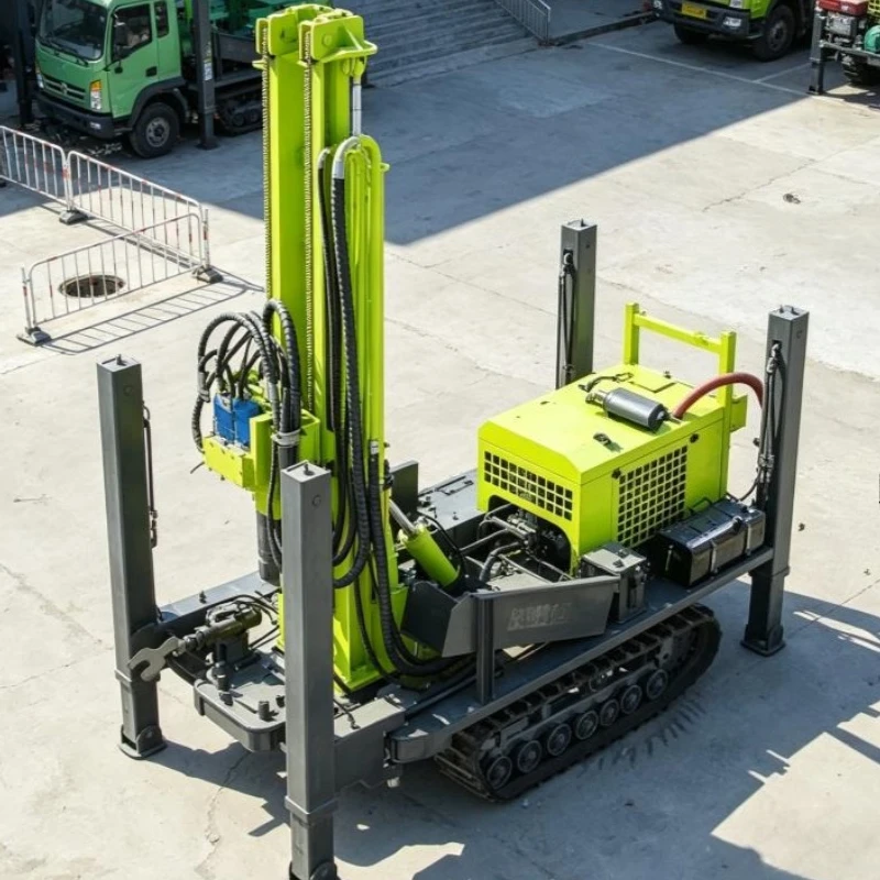 Crawler Water Air Dual Purpose Drill 100-400m Portable Core Drilling Rig Borehole Water Well Machine Hydraulic Top Drive