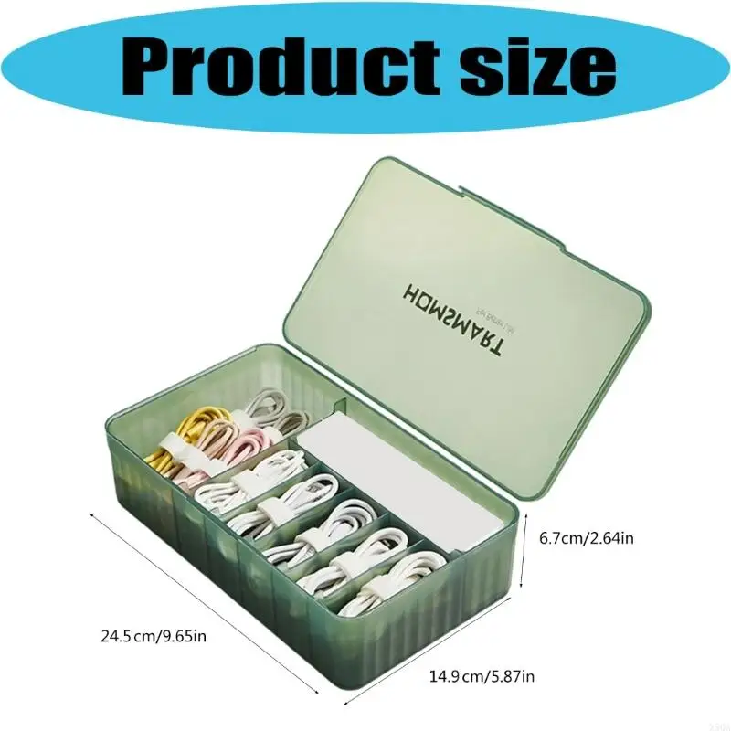 Picture 7: Thick Plastic Data Line Storage Container Cord Box With Cable Ties And Labels 