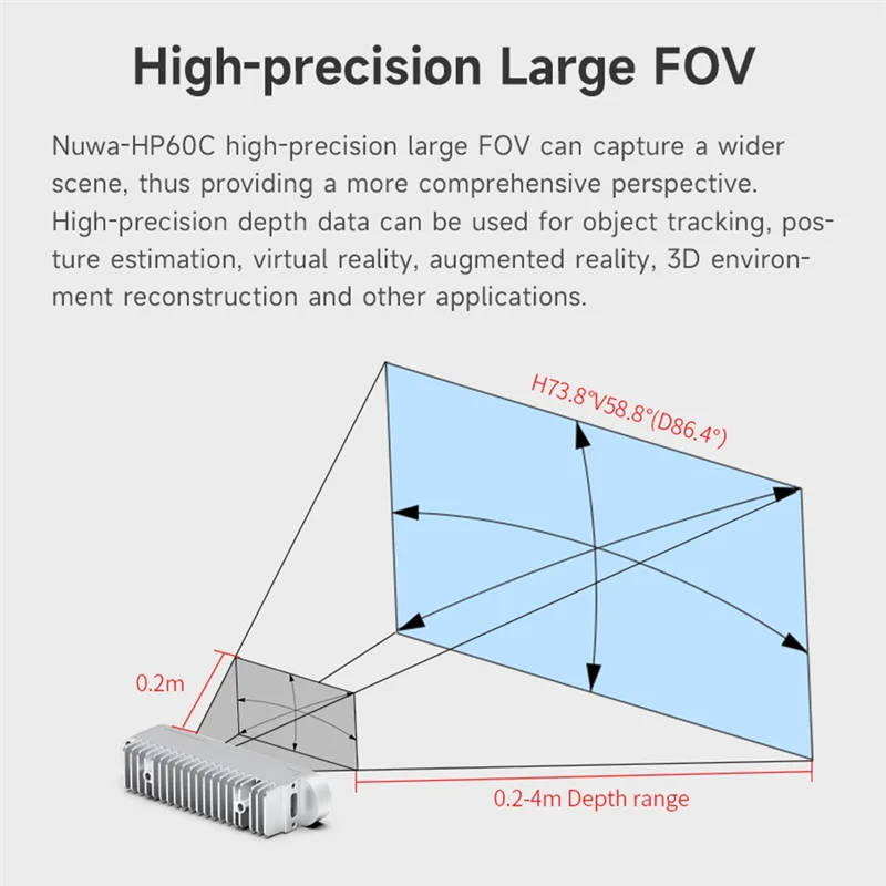 A41Z-3D Dieptecamerasensor Elektronische module FOV 73.8 °   Ondersteuning ROS1 ROS2 voor Jetson Raspberry Pi-robot