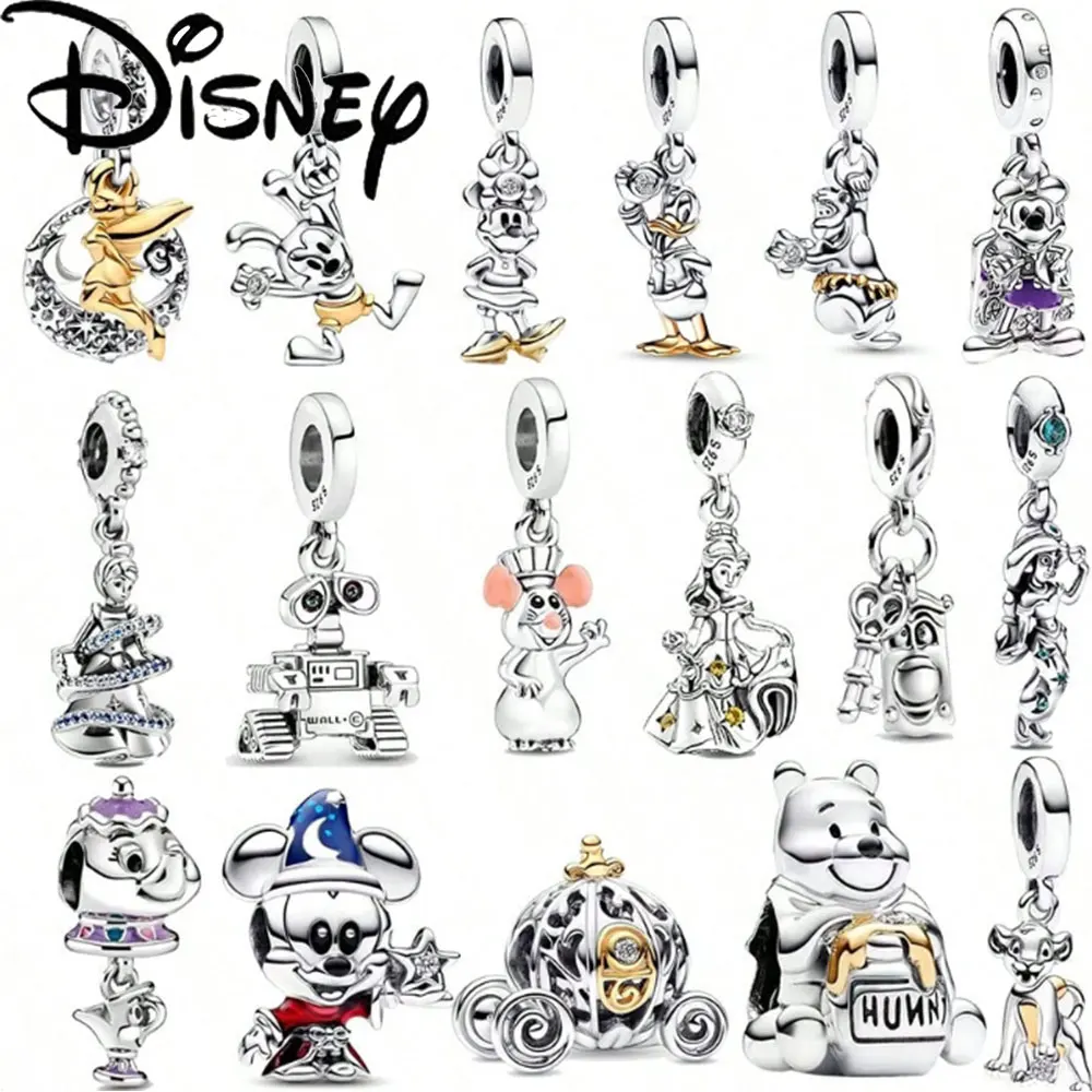 

100% стерлингового серебра 925 пробы, бусины-подвески Disney на 100-летие, подходят для оригинального браслета DlY, женский модный подарок