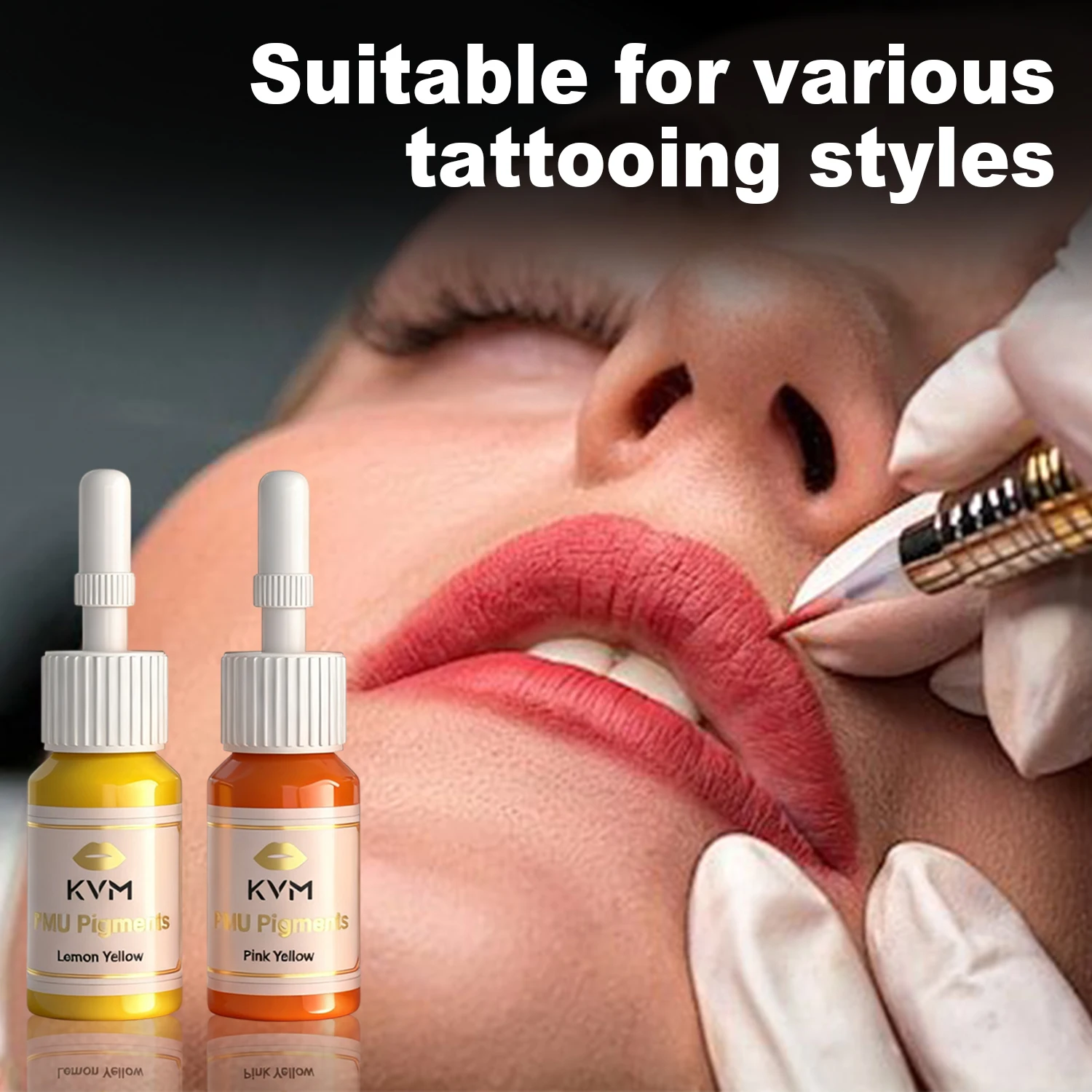 KVM 5/8pcs Multicolor Eyebrow Microblading Inks Semi Permanent Lip Makeup Pigment Eyeliner Black Brown Tattoo Ink Supplies