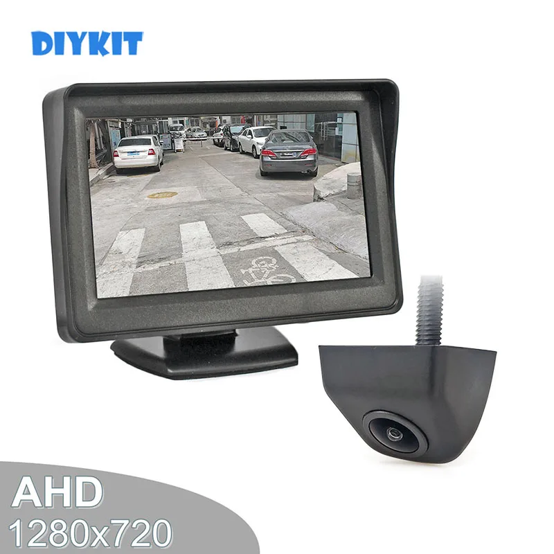 

DIYKIT 1280x720 4.3inch AHD Rear View Car Monitor Backup Monitor Starlight AHD Reverse Car Camera for SUV MPV RV