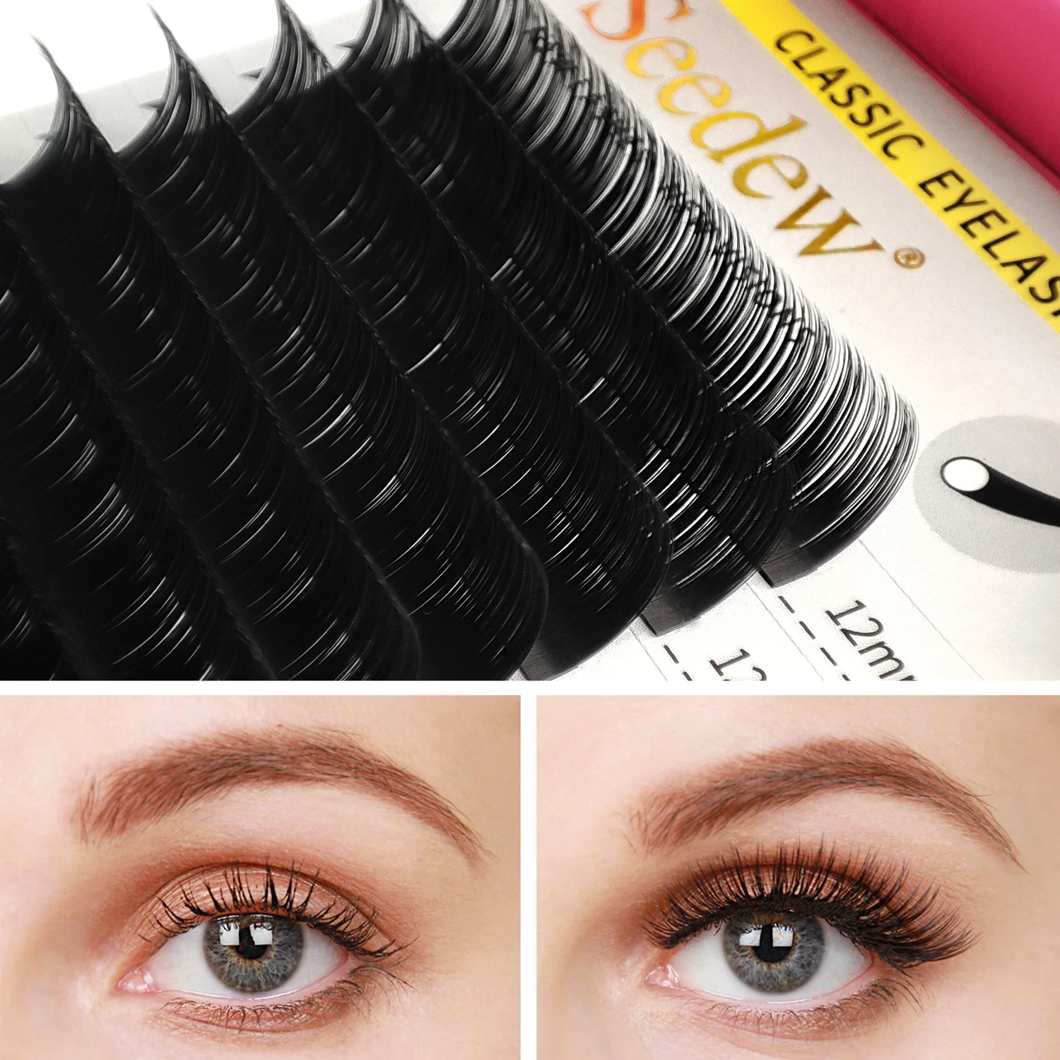 SEEDEW Faux Individual Lashes Classic Short Eyelashes Makeup Maquiagem Professionals Soft Natural Eyelash Extensions