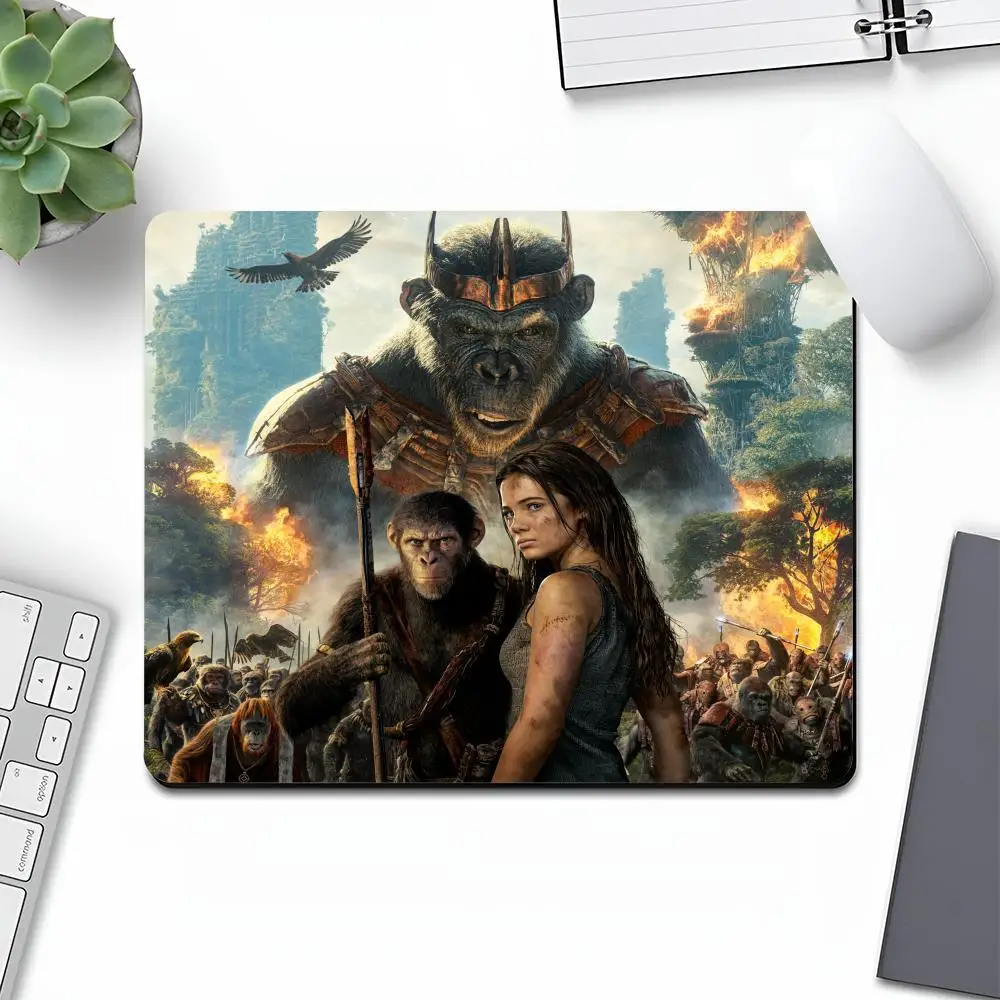 Kingdom of the Planet of the Apes Mouse Pad Art Gaming Small Rubber Locking Edge Large Computer MousePad Laptop Trendy Desk Pad