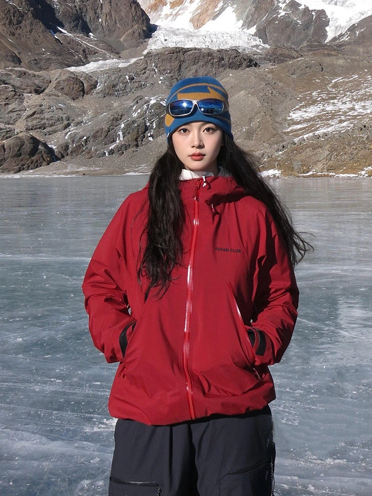 

Куртка Fuyuan Red для активного отдыха, ветрозащитная, водонепроницаемая, 3-в-1, женская, весна 2026, новая модель, повседневная, свободного кроя, с капюшоном