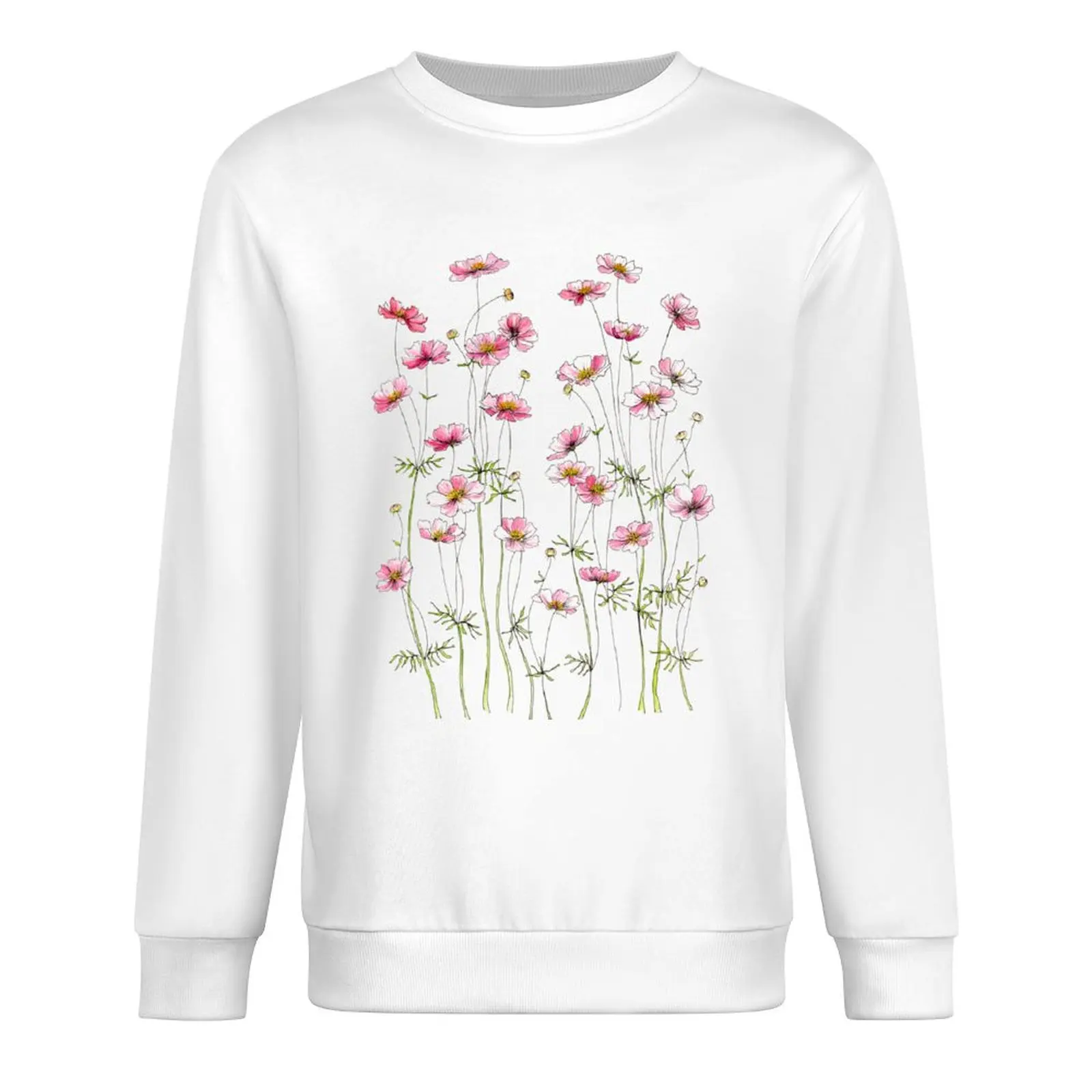 Rosa Kosmos Blumen Sweatshirt Trainings anzug Männer Grafik Sweatshirts