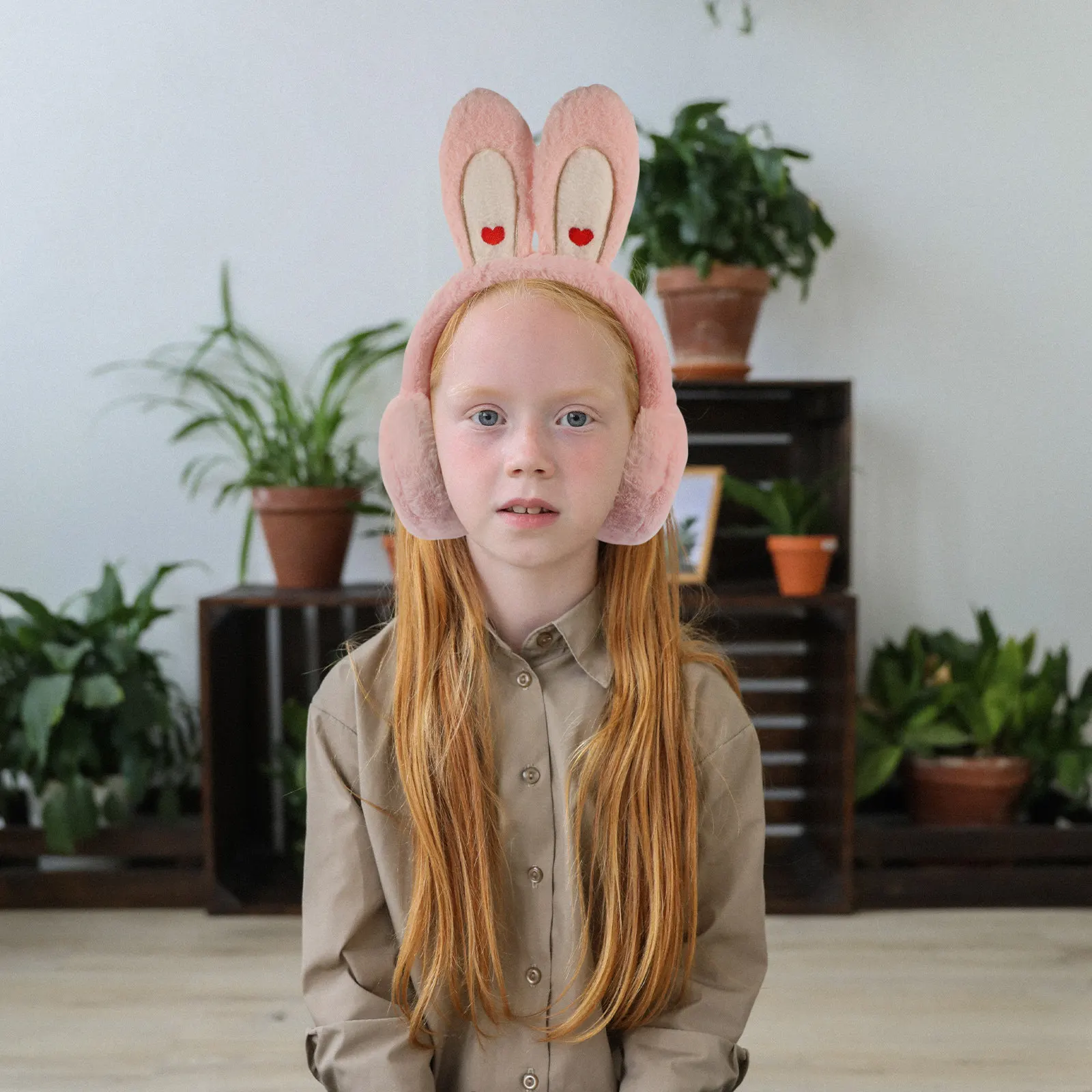 1-個のウサギの耳用冬用耳プロテクター、暖かく快適な折りたたみ式デザイン、スキー、ハイキング、キャンプ、旅行に最適です。