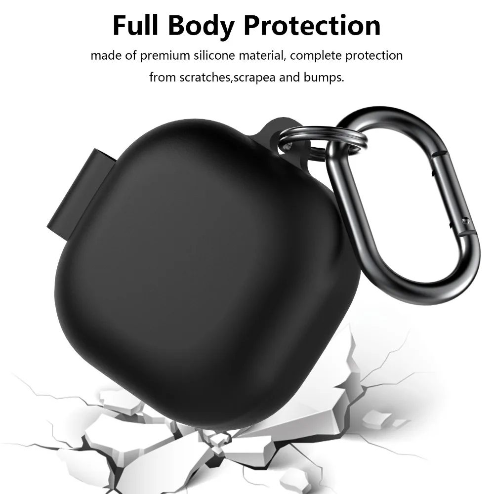 Silicone Case Cover Protective Anti-Scratch Protector Shockproof with Hook Shell for Samsung Galaxy buds live/2/pro/2 pro/FE