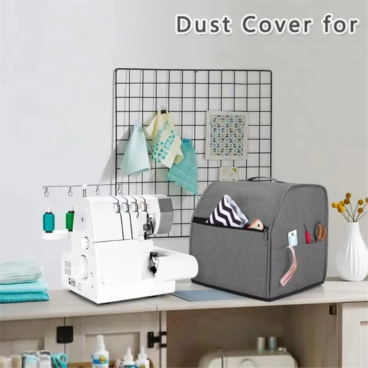 جديد! حقيبة حمل ماكينة الخياطة المحمولة مع مقابض جيوب تناسب معظم الآلات المثالية للسفر والتخزين أ #5
