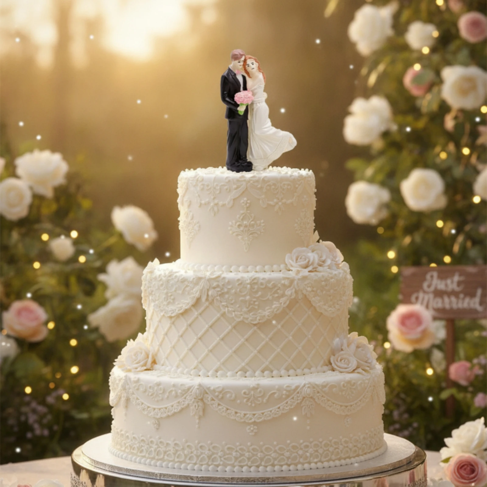 Bride and Groom Figurine Romantic Miniature Couple Figure Figurine with Bride and Groom Mini Couple Statue Detailed for Crafters