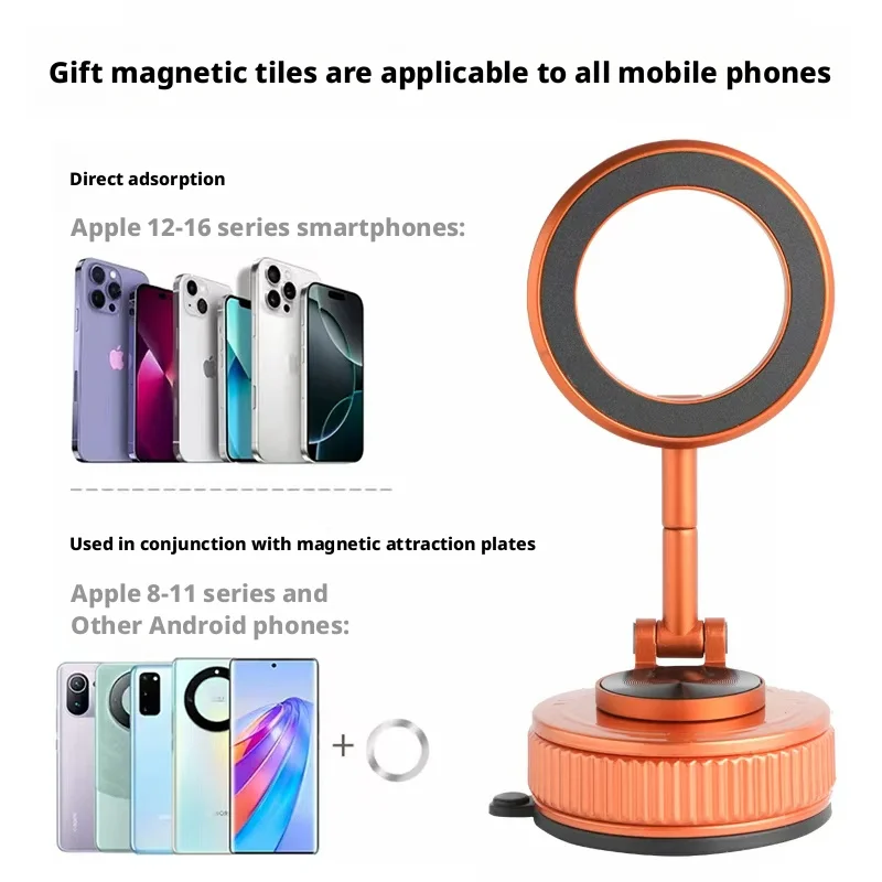 360 °   Регулируемый магнитный автомобильный держатель для телефона для Magsafe, совместимый складной держатель на присоске для приборной панели, универсальные модели телефонов