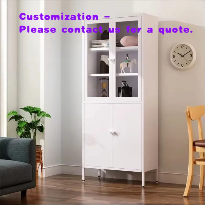 

custom.Metal Storage Cabinet Steel Display Cabinet with Adjustable Shelves Metal Bookcase with Glass Door
