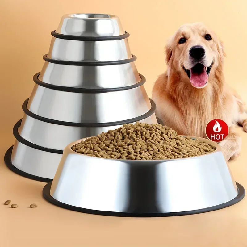 

Stainless Steel Pet Bowl Large Capacity Dog Cat Bowl Dog Cat Feeding Bowl Cat and Dog Drinking Bowl Metal Feeder Bowl Durable