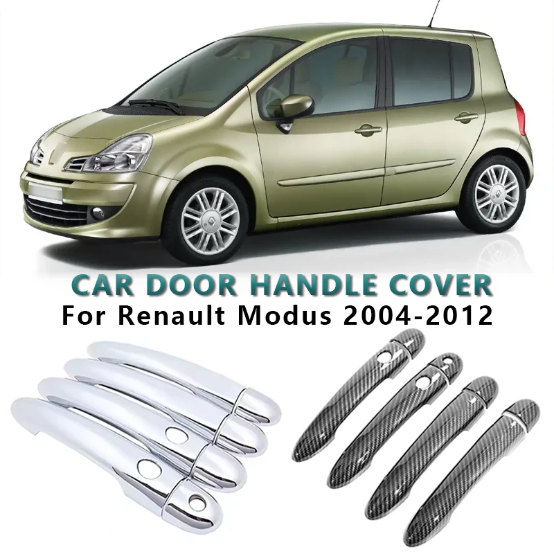 

Аксессуары для Renault Modus 2008 2004 ~ 2012, ручка из углеродного волокна для автомобиля или глянцевые хромированные дверные ручки, набор автомобильных аксессуаров
