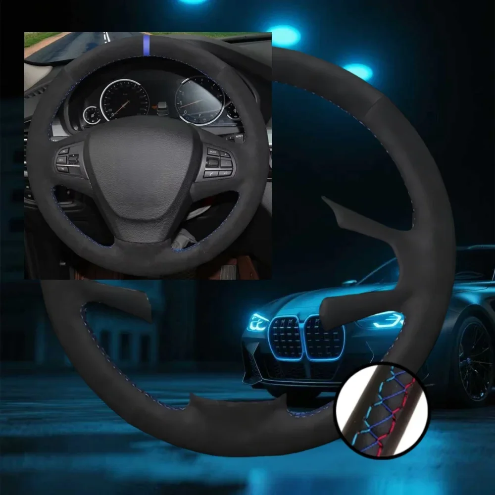 

Customized Car Steering Wheel Cover For BMW X3 F25 2010-2013 2014-2017 X5 F15 2013-2014 2015-2017 Hand-sewn Steering Wrap