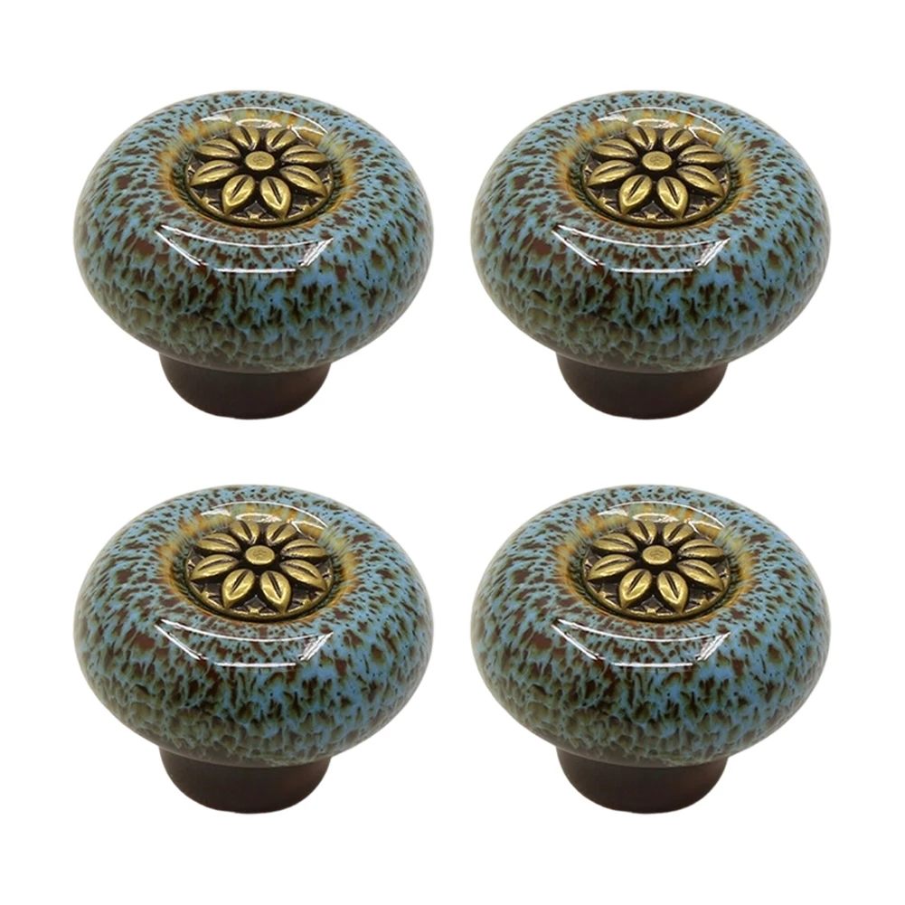 Zinc Alloy Hardware Drawer Pull Ceramic Zinc Alloy Construction Rounded Comfortable Grip for versatile Furniture Use