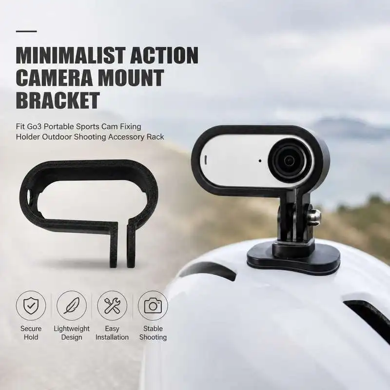 Minimal Mount Bracket for Go3 Action Camera Lightweight Compact Holder for Daily Shooting Scenarios