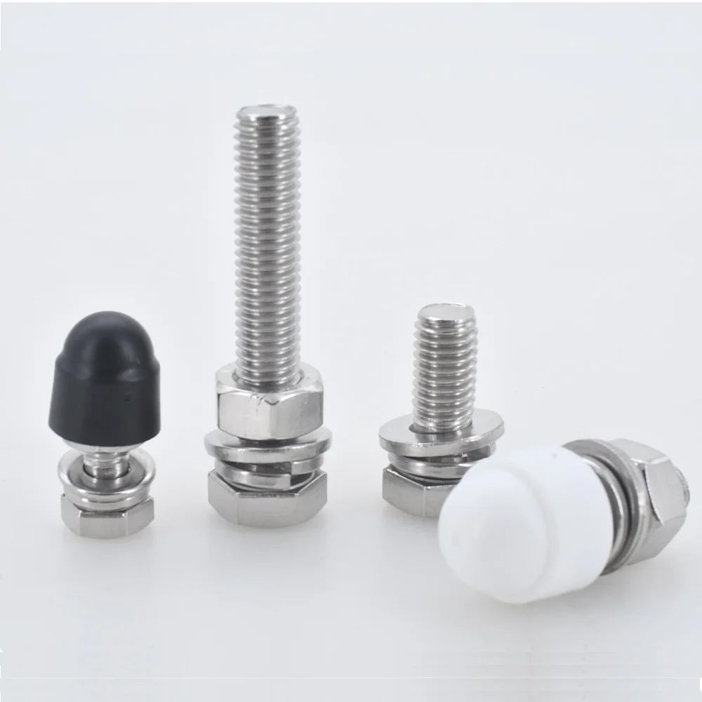 M4-M24 Black White PE Protection Cover Cap Nut Dome Socket Hex Acorn Plastic Hexagon Bolts Nut For Car Wheel Exterior Decoration