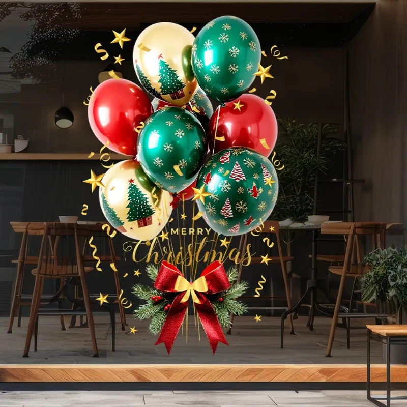 الملونة بالونة عيد الميلاد نمط ملصقات الزجاج عيد الميلاد ملصقات نافذة جدار ديكور نويل عيد ميلاد سعيد ديكور سنة جديدة سعيدة 2026 #5