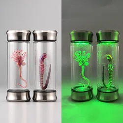 Alien Glow Jar Xenomorph Specimen Facehugger Chestburster Embryo Glass Jar Movie Prop Replica Home Decor Desktop Crafts