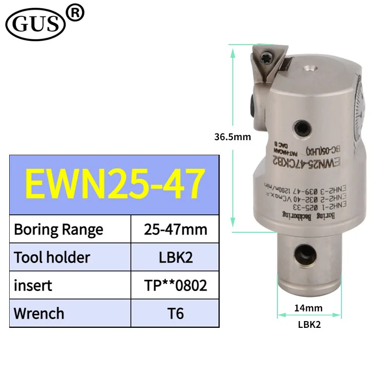 Precision CBH EWN EWN20 EWN25 EWN32 EWN41 EWN53 EWN68 Adjustable Fine Boring head Tool Holder Bore CKB1 2 3 4 5 6 LBK CNC Lathe