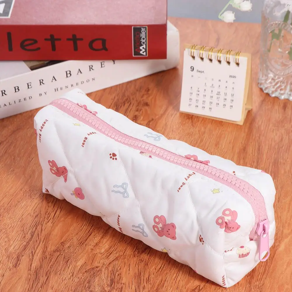 Bowknot Cute Bear Pencil Case Star Zipper Cartoon Pen Bag Toiletry Bag Makeup Lipstick Bag Cosmetic Bag Student Stationary