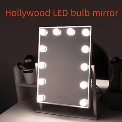 Tragbare LED Licht Make-Up Spiegel Eitelkeit Lichter Kompakte Make-Up Tasche Spiegel Eitelkeit Kosmetische Hand Falten Led Spiegel Lampe Geschenk