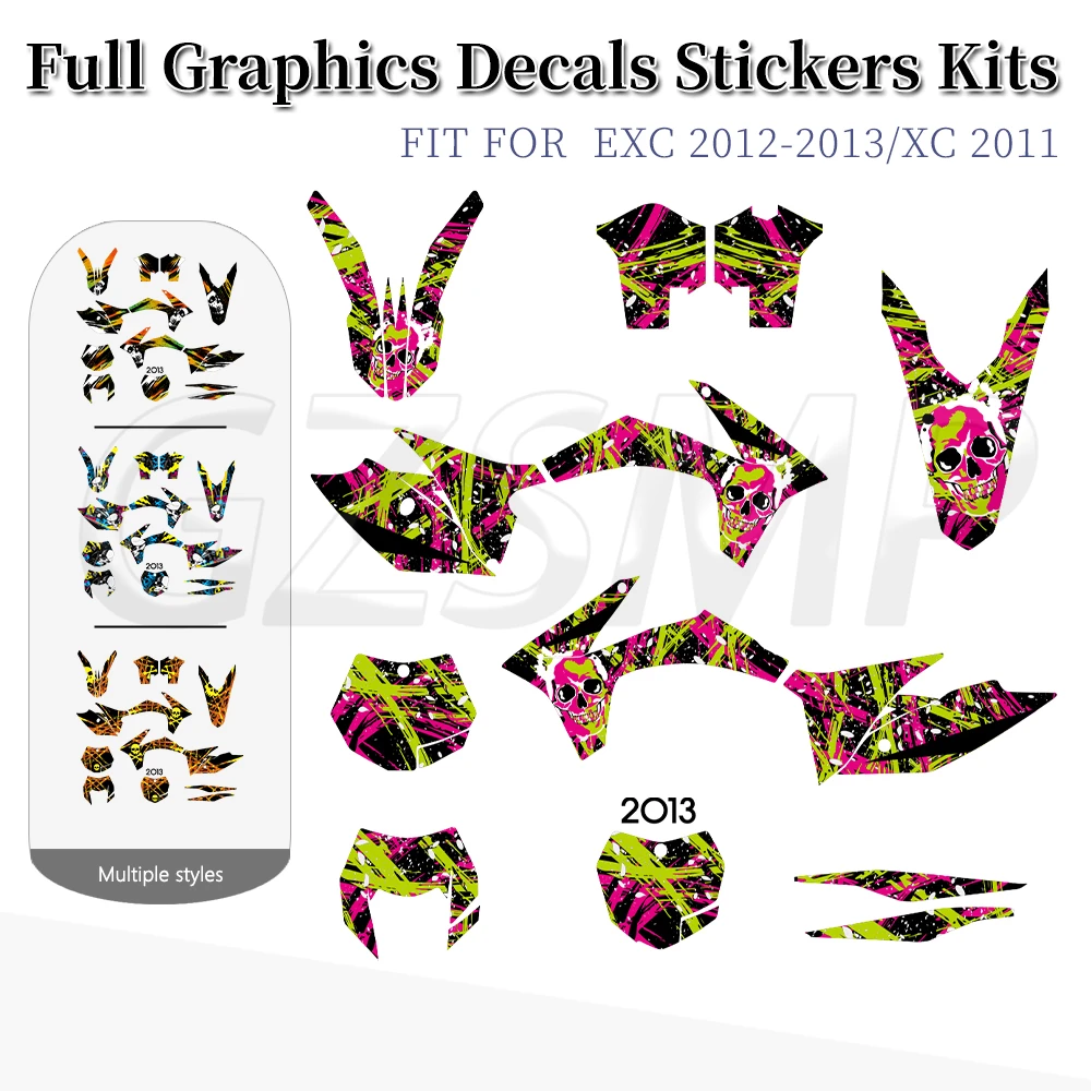 

Motorcycle Background Graphics Decals Stickers Fit for KTM 125 200 250 300 350 450 500 EXC Series 2012-2013 XC Series 2011