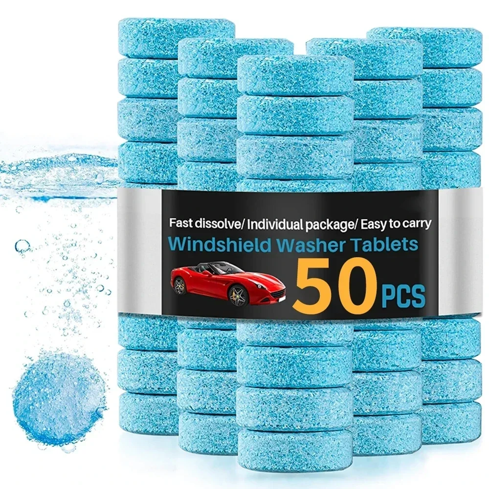 Car Windshield Cleaner Effervescent Tablet Universal Window Glass Washer Fluid Concentrated Solid Set Remove Stains Clear Vision